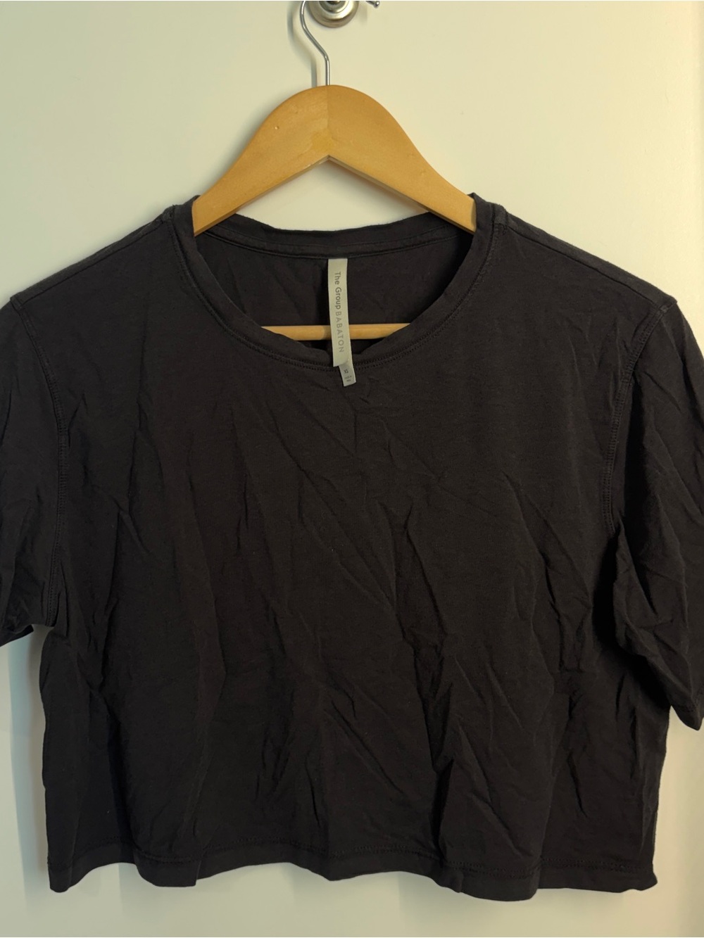Babaton Aritzia Short-Sleeve Crop Tee - Black